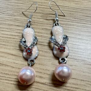 Pink Dangle Flip Flop Earrings